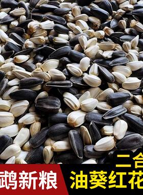小黑瓜子红花籽二合一混合鸽粮鸽子鹦鹉鸟食鸟粮小瓜子黑珍珠油葵