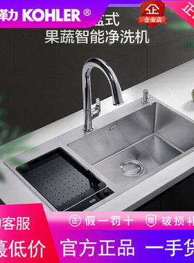 科勒水槽净洗机家用智能手工双槽洗菜盆水果蔬消毒机杀菌23713T