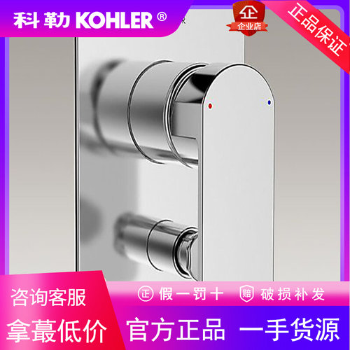 正品科勒若方入墙式花洒面板K-23495T/K-23496T-4-CP一路两路面板