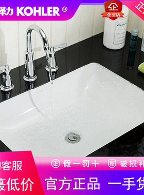 科勒方形嵌入式面盆台下盆洗手盆K-2949T-0拂朗卫生间陶瓷洗脸盆
