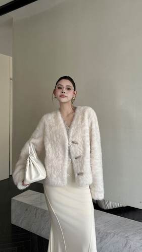 ZJA.SHANG58880新款新面料水貂毛环保皮草女皮毛一体外套女洋气