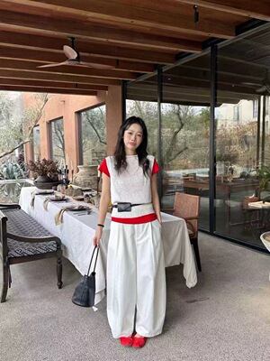 题町57028新款裤2026春夏宽松阔腿裤休闲时尚洋气弯刀灯泡裤