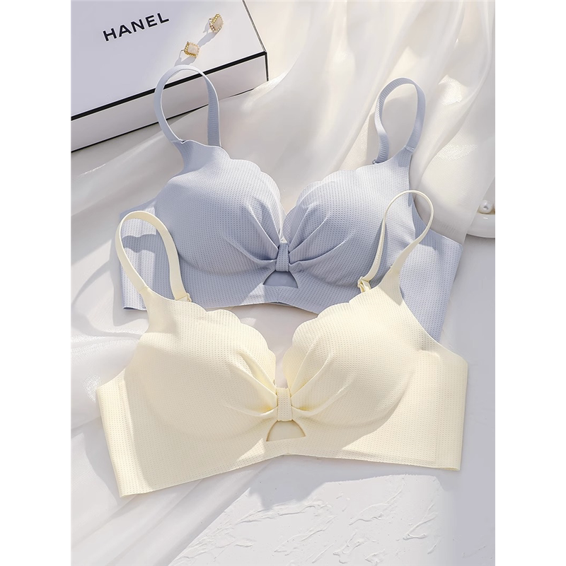 维多利亚无痕乳胶内衣女小胸聚拢收副乳夏季薄款无钢圈少女文胸罩