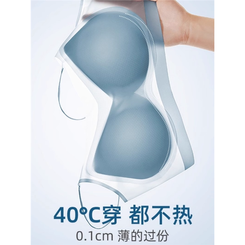 维多利亚桑蚕丝内衣女夏季薄款小胸聚拢防下垂无痕背心式运动文胸