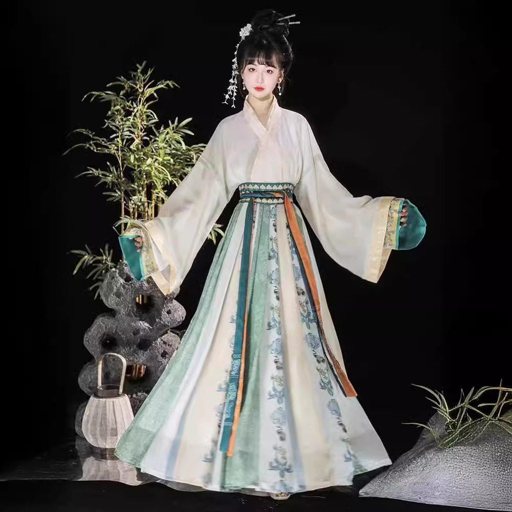 春夏款银洛汉服女中国风晋制交领汉服半身裙