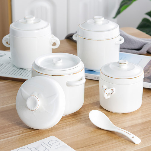 金边酒店陶瓷双盖家用隔水炖盅