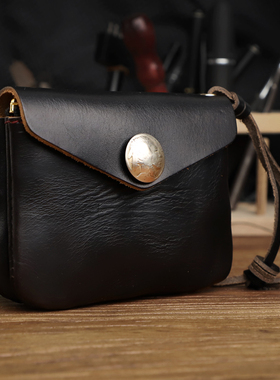 美国霍尔文cxl牛皮horween手工复古零钱包头层牛皮卡包硬币收纳包