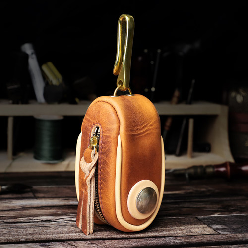 美国霍尔文cxl牛皮复古钥匙包