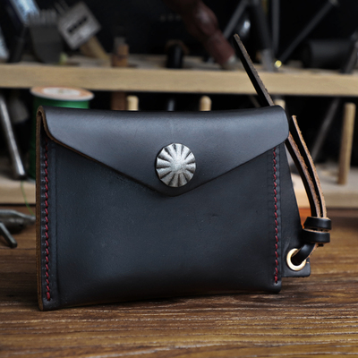 霍尔文手工复古美式轻薄收纳卡包