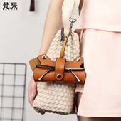 真皮女士便携可挂眼镜包植鞣牛皮眼镜收纳袋近视眼镜盒防掉墨镜包