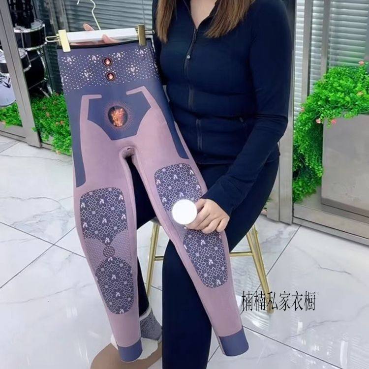 防寒过冬火焰护膝防风提臀芭比裤女高腰加绒加厚收腹美体保暖棉裤