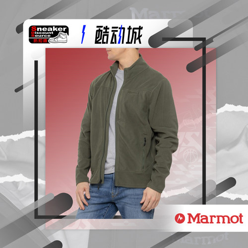 Marmot男户外轻薄保暖透气抓绒衣