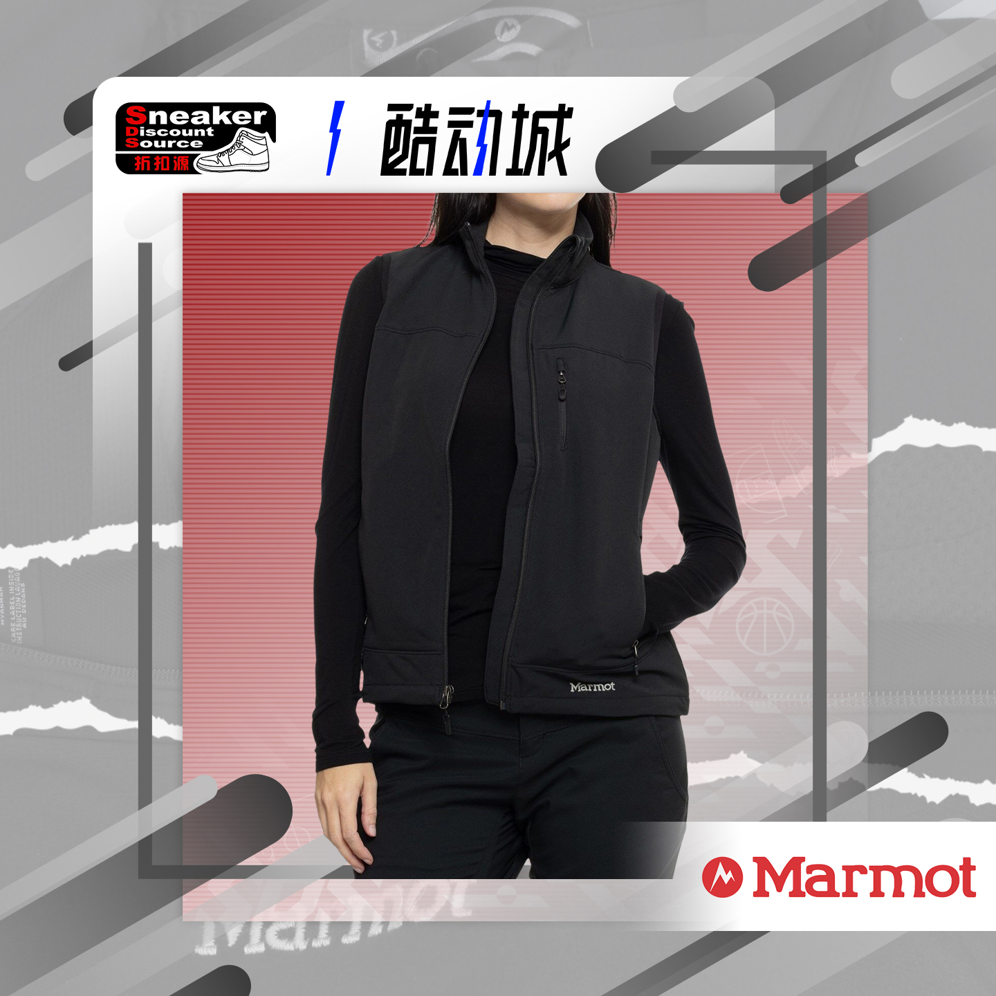 Marmot女款户外夹克徒步休闲马甲