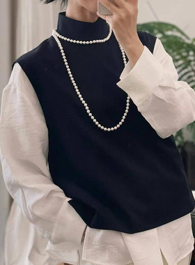 MS断码清仓现代中式民国风琵襟立领知识分子儒雅坎肩马甲女~周郎