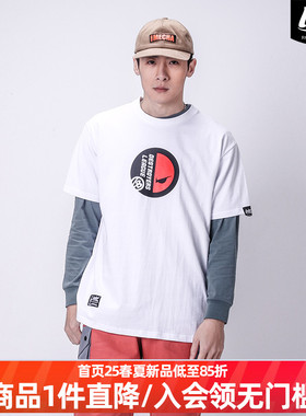 LNBR熊电原创漫画趣味白色印花短袖T恤oversizet大码加大码