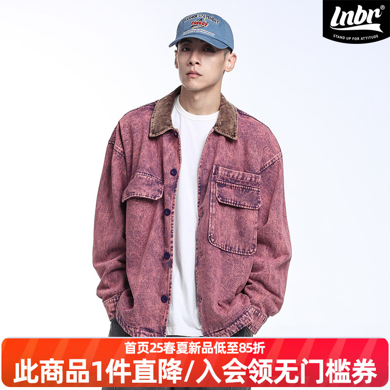 LNBR24秋冬新品美式OG底特律紫色工装夹克潮流复古上衣外套男大码