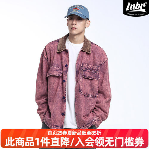 LNBR24秋冬新品美式OG底特律紫色工装夹克潮流复古上衣外套男大码