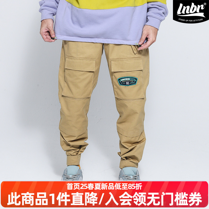 休闲裤lnbr潮牌卡其色原创加大