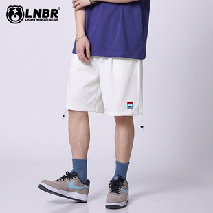 男女款 加肥宽松简约百搭休闲五分裤 BEAR潮流大码 LIGHTNING