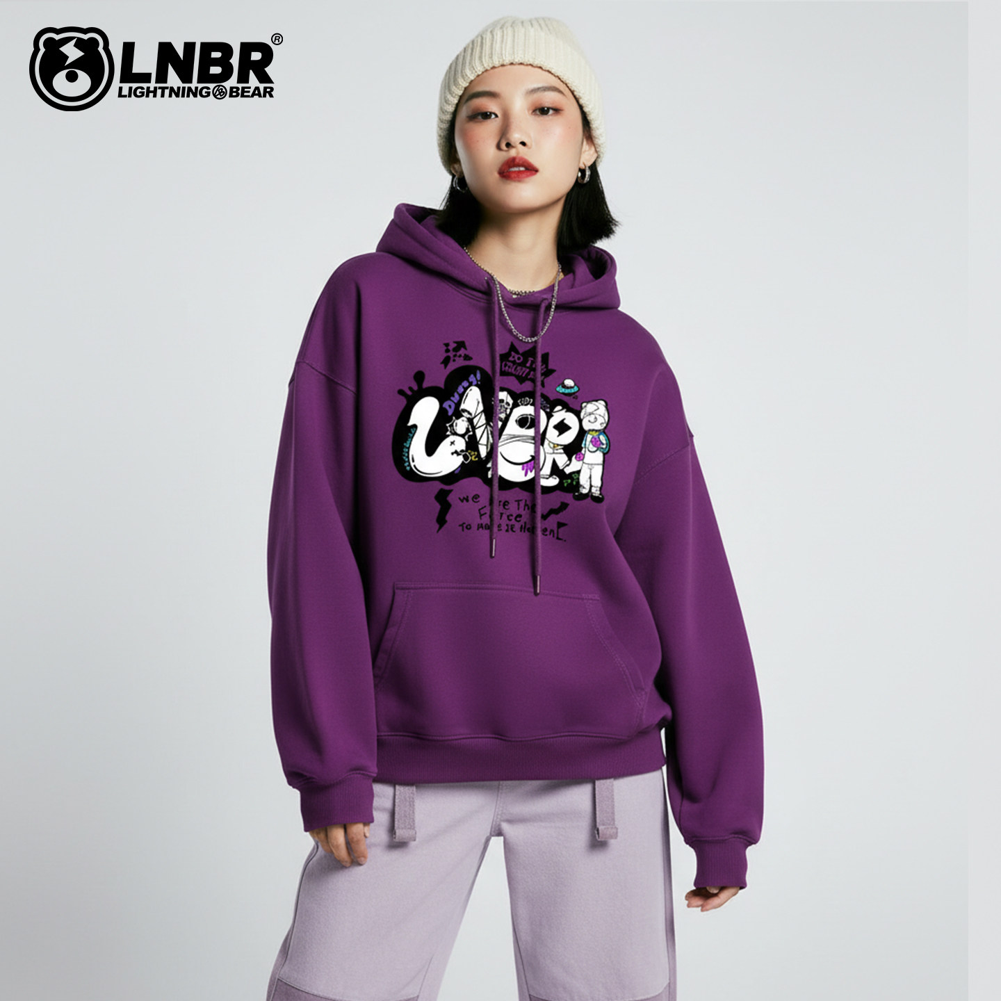 LNBR潮流大码加肥加大连帽卫衣