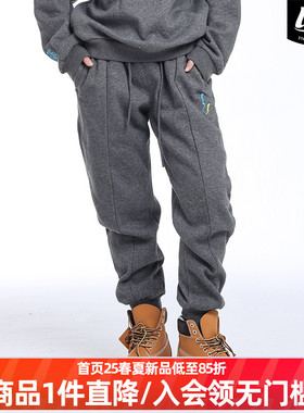 LNBR24秋冬新品加绒卫裤男宽松束脚灰色运动裤男女休闲长裤加大码