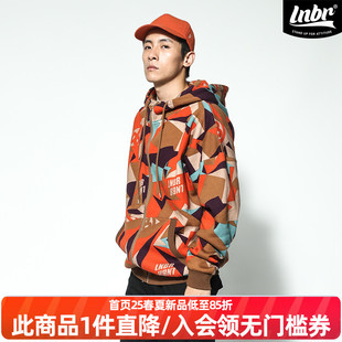 LNBR卫衣男潮原创设计满印漫画情侣连帽拉链外套2019秋季 上衣 新款