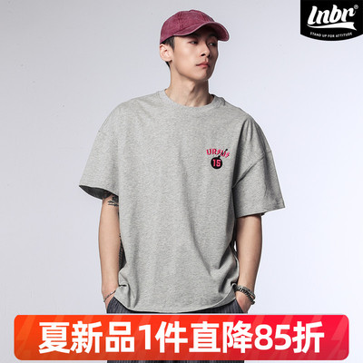 LNBR2025新品夏季灰色短袖15周年摩托小熊T恤潮流百搭宽松大码