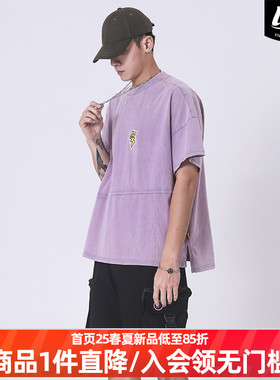 LNBR原创夏新品趣味闪电标oversizeT恤休闲宽松圆领大码短袖