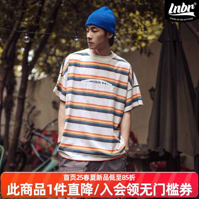 LNBR短袖时尚潮牌条纹T恤