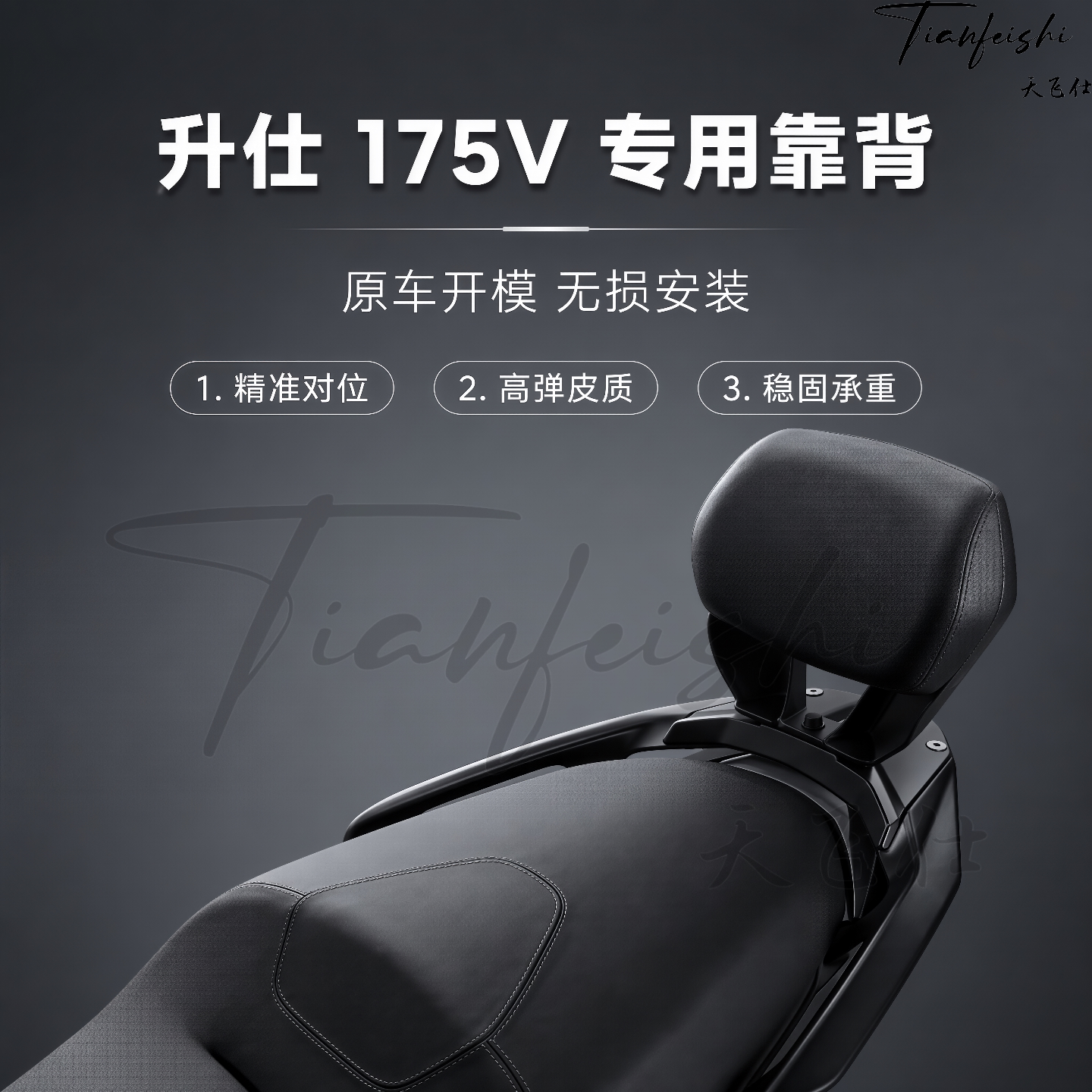 天飞仕适用升仕175V后靠背专用靠背摩托车改装腰靠尾翼改装配件