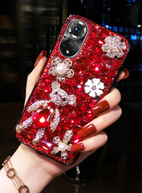 华为Mate80Pro+满钻石手机壳新款荣耀400全包防摔Pura70镶钻Mate60带水钻闪nova14奢华P50保护套13女12适用11