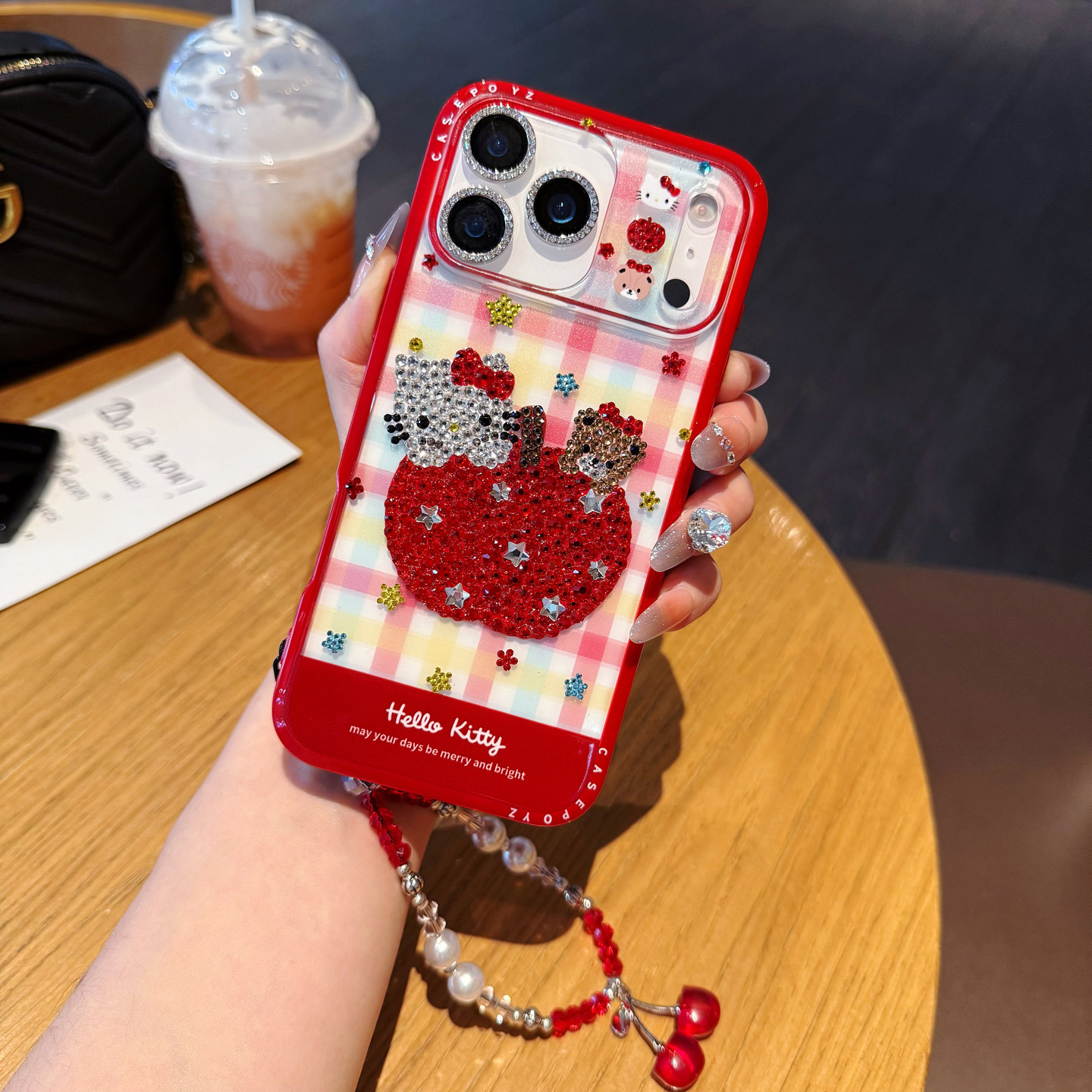网红同款适用iPhone17pro max苹果16手机壳15plus奢华水钻红苹果Kt猫可爱14保护套13全包X防摔11女12新款挂链,3C数码配件,手机保护套/壳,淘宝优惠券,粉丝福利购,淘宝优惠卷