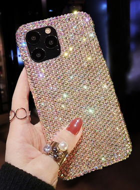 苹果17ProMax带钻手机壳女款iPhone16奢华15plus网红潮14适用于13mini满水钻12超闪XS全包11防摔套7新款8高级