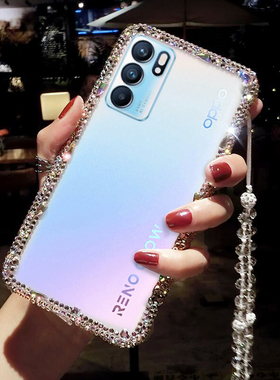 新款oppoReno15Pro手机壳带水钻奢华女Reno14网红边框13全包12高档Findx9透明X8软硅胶X7防摔X6保护套11绳10