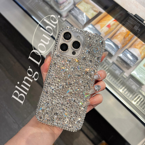苹果17ProMax奢华水钻手机壳新款iPhone16高档水晶15plus保护套防摔14全包13mini网红个性12带钻适用11女满钻