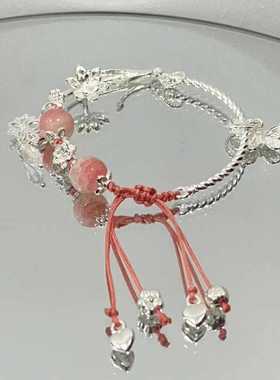 新中式骷髅猫咪陶瓷编织绳手链