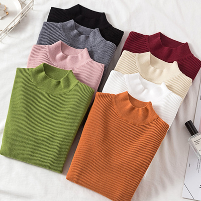 新款半高领套头毛衣内搭打底