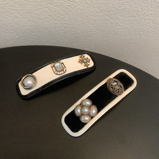 珍珠小香风BB夹优雅简约边夹山茶花碎发夹子一字夹侧边发夹女发卡