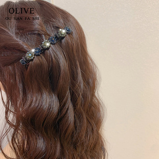 轻奢水钻发夹2022年网红新款 侧边夹子气质刘海夹发卡 边夹韩国时尚