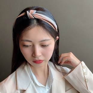 2020年发卡发箍韩国压发法式 发捆网红简约交叉拼色打结洗脸头箍女
