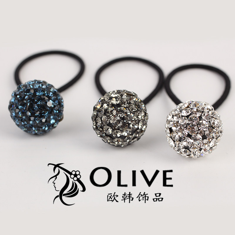 Rhinestone Ball Hair rope Hairpin the republic of korea Hairdressing temperament Simplicity personality Headdress crystal ball Ball head Hair tie rubber stringin the Accessories/Fashion Jewelry, Hair Accessories  category - from Buy2taobao.com to provide professional Taobao agent buy service