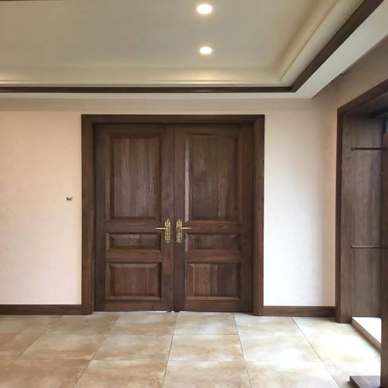 舟山三室一厅200平北美好黑胡桃木门双开门单开门案例意向金