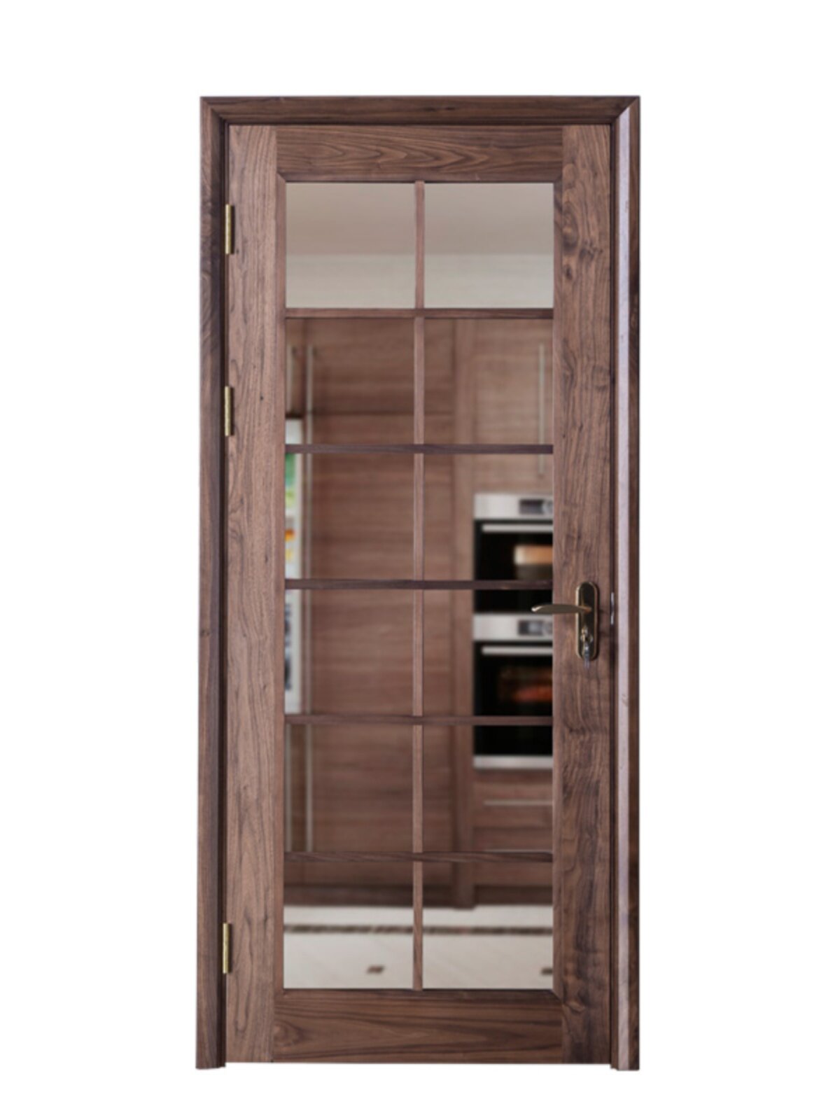 北美黑胡桃免漆卧室实木门室内门静音玻璃实木门全屋木门定制