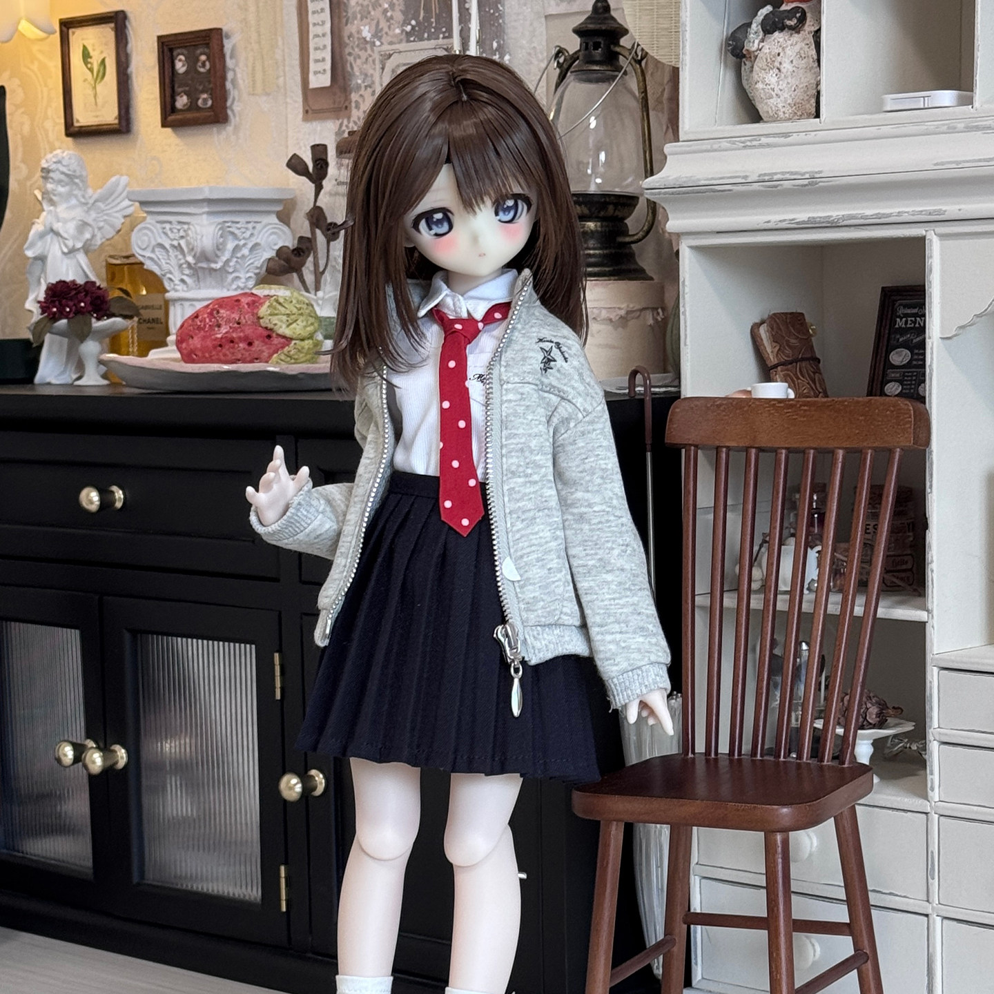 MDD 四分娃衣套装 BJD 休闲卫衣 JK格裙领带白衬衫日常学院风娃衣图片