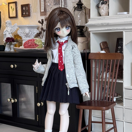 MDD 四分娃衣套装 BJD 休闲卫衣 JK格裙领带白衬衫日常学院风娃衣