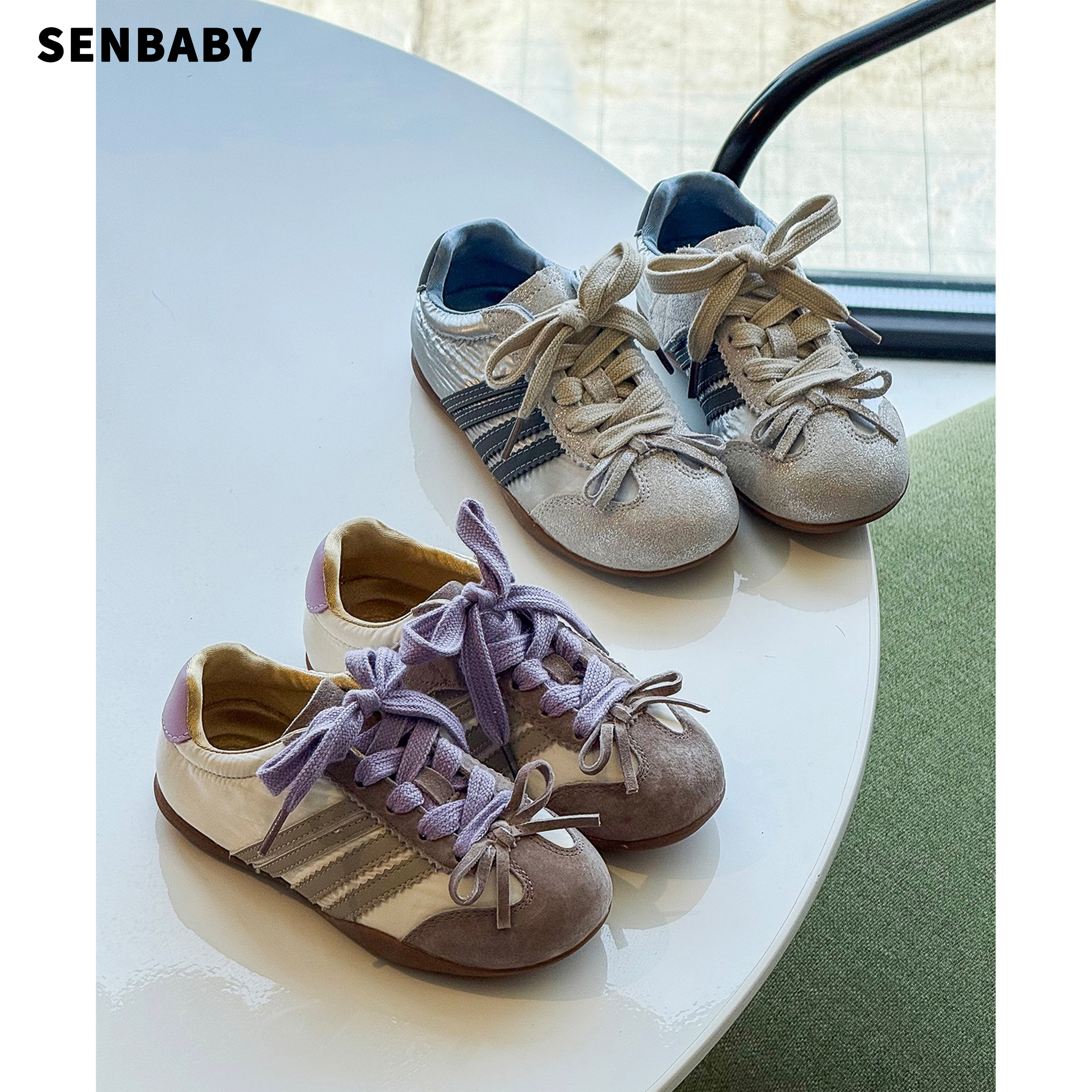 senbaby童鞋女童休闲板鞋2026早春儿童阿甘鞋运动鞋女宝宝德训鞋