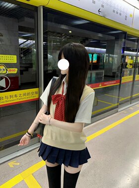 日系学院风黄色Jk马甲背心内搭短袖衬衫叠穿绀色百褶裙校供感套装