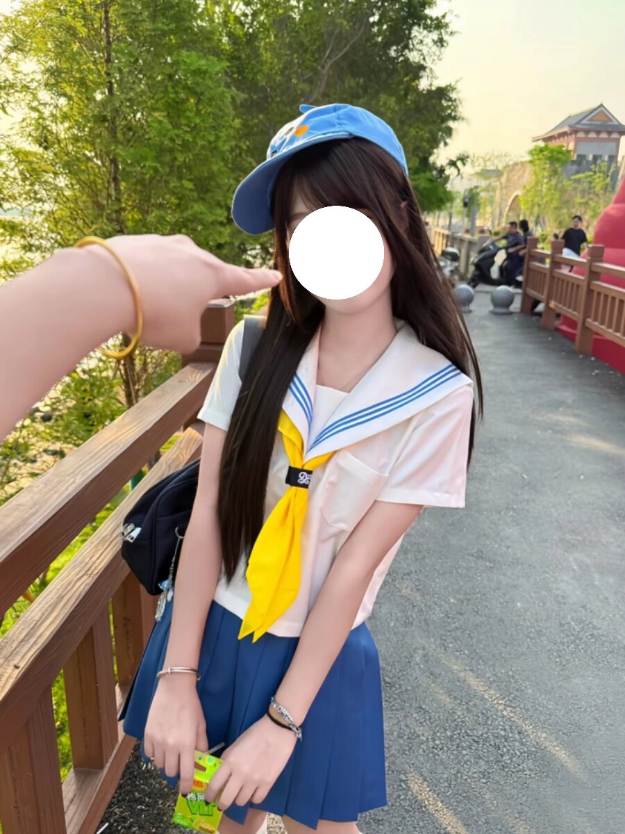 软妹白领蓝三本Jk制服套装夏季学院风日系短袖水手服叠穿短裙穿搭