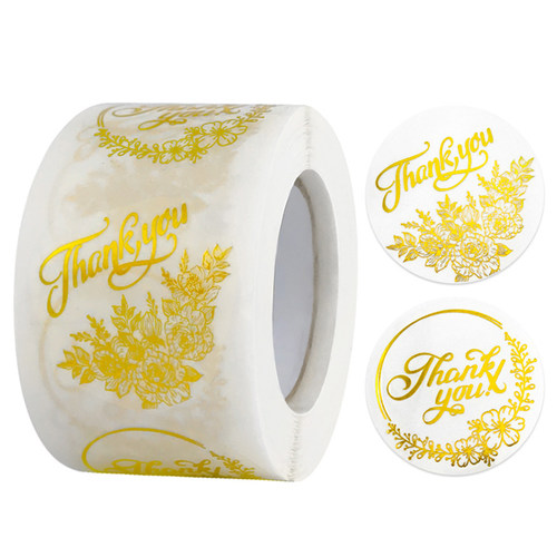 透明烫金谢谢贴纸礼物包装封口贴