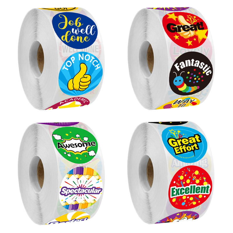 500张/卷教师奖励学生贴纸8种英文卡通图案趣味鼓励标签文具贴纸,文具电教/文化用品/商务用品,贴纸/立体贴纸,淘宝优惠券,粉丝福利购,淘宝优惠卷